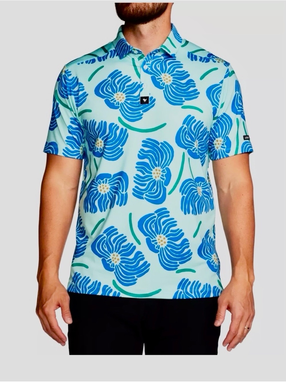 Bad Birdie Get in My Jellow Polo Golf Shirt Size Medium